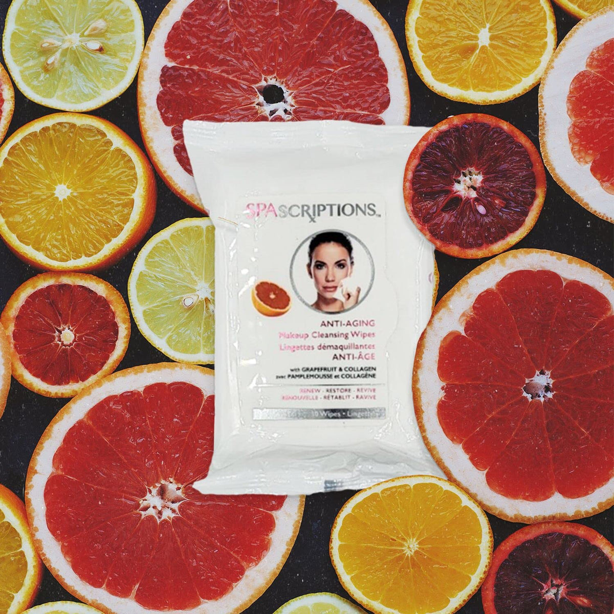 Global Beauty Care wipes on a bathroom vanity suggesting quick daily skincare routine