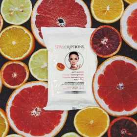 Global Beauty Care wipes on a bathroom vanity suggesting quick daily skincare routine