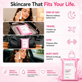 Global Beauty Care wipe removing mascara from eyelashes with minimal rubbing