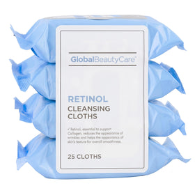 Global Beauty Care front packaging showing four sealed packs and benefit quick cleansing