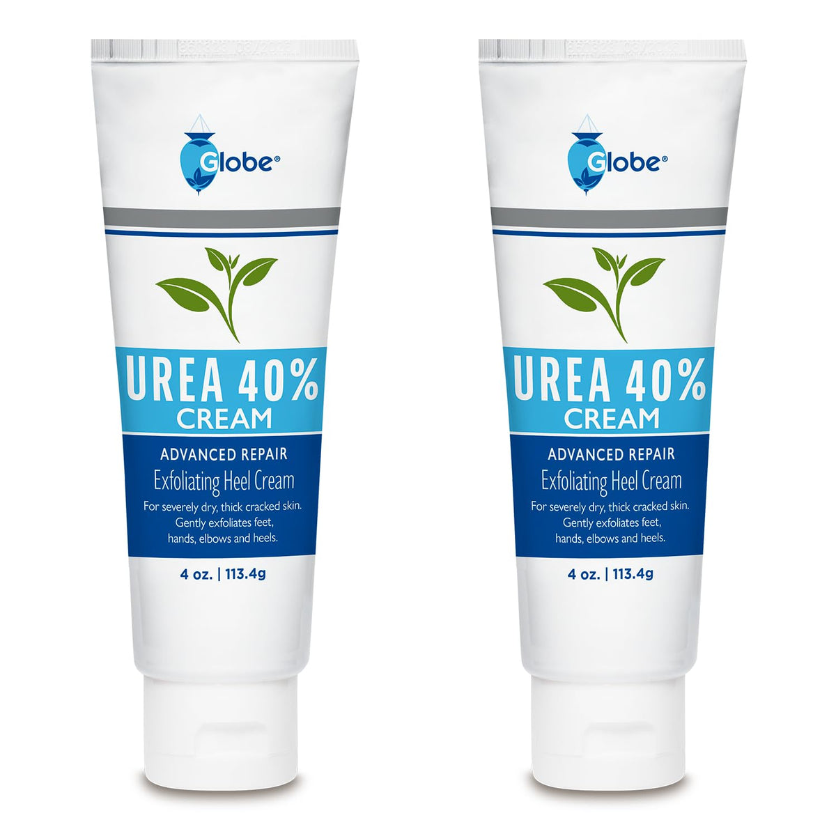 Globe front packaging two-pack showing tubes and total 8 oz for long-lasting use
