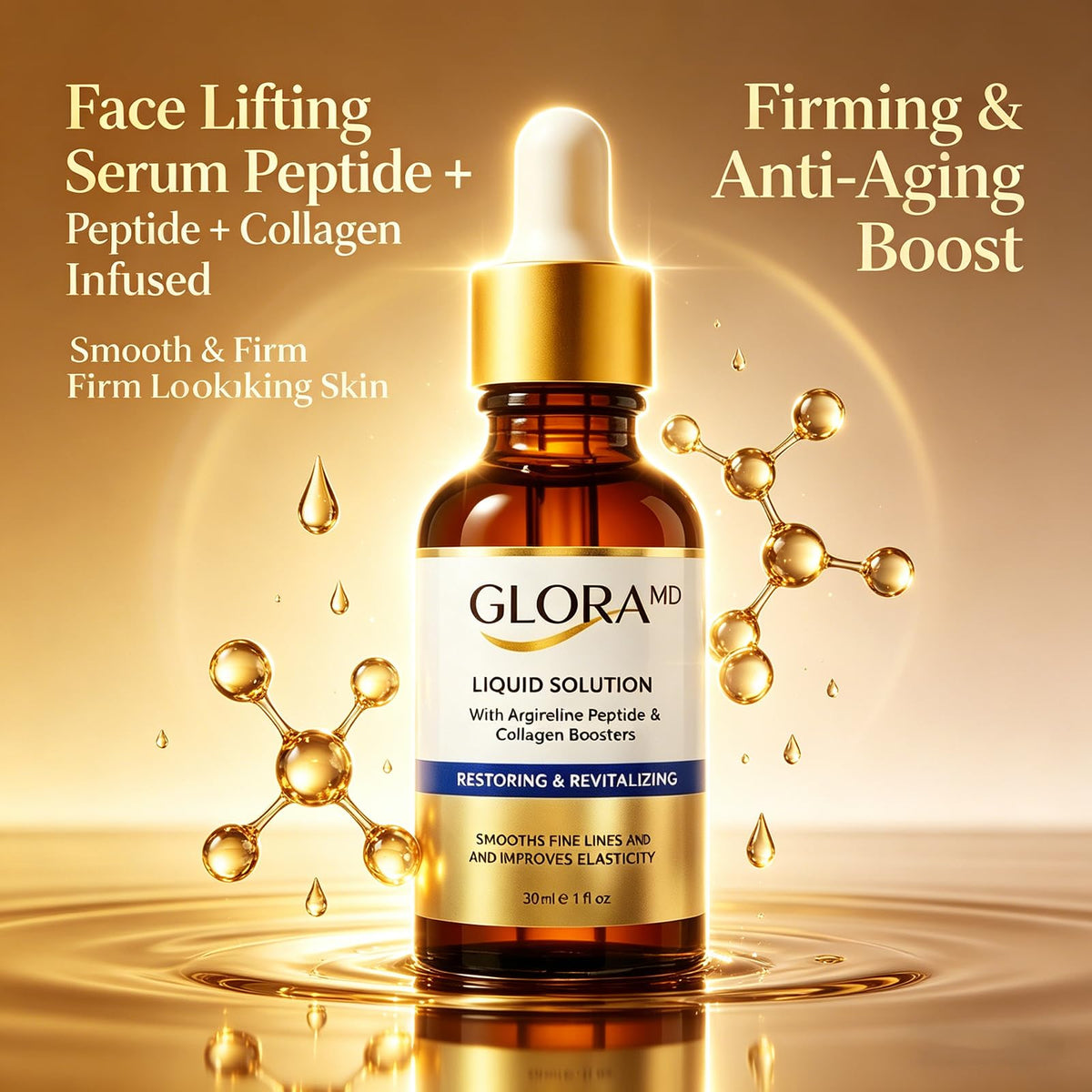 Gloramd Official dropper closeup delivering precise serum application