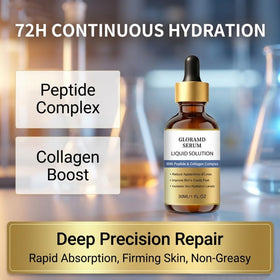 Gloramd close-up of dropper dispensing a clear serum for precise application