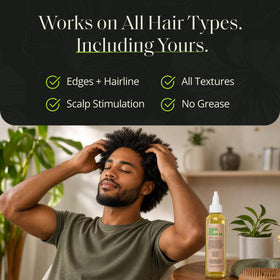 Glossed By Nae scalp massage in use showing application and soothing benefit