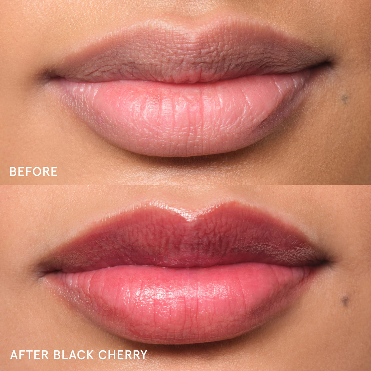 glossier Black Cherry on cuticles demonstrating nourishing moisture and softer nails