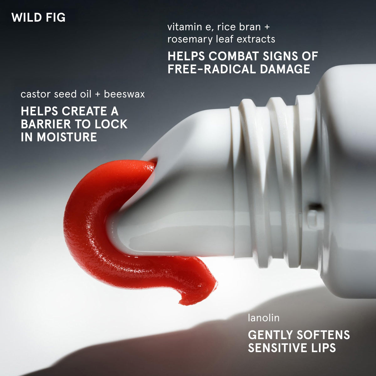 Glossier Balm Dotcom applied to lips demonstrating subtle coral tint benefit