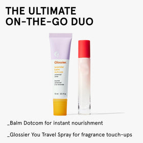 Glossier Balm Dotcom on nightstand showing overnight repair and convenience