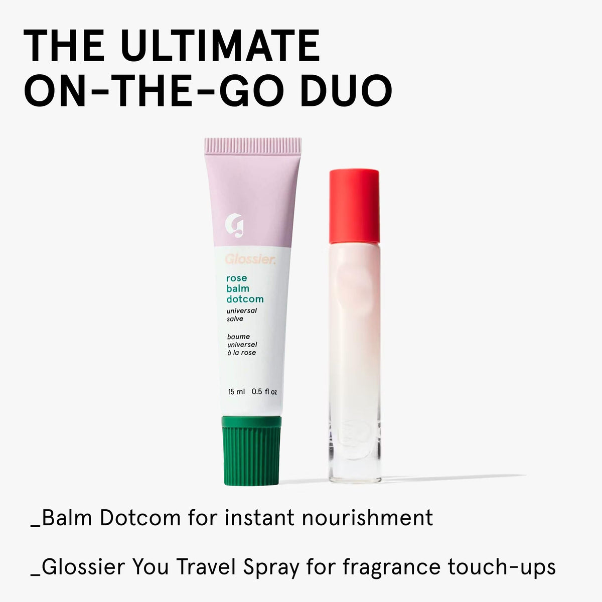 Glossier balm packaging label close-up demonstrating product details and branding