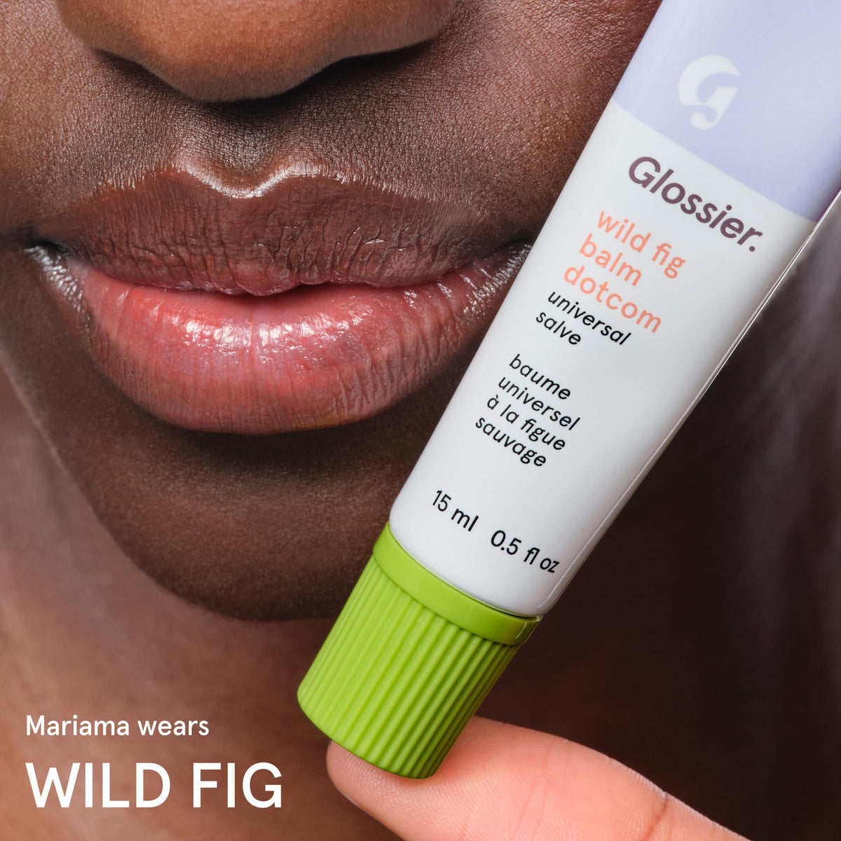 Glossier Balm Dotcom beside a coin for 15ml size comparison convenience benefit