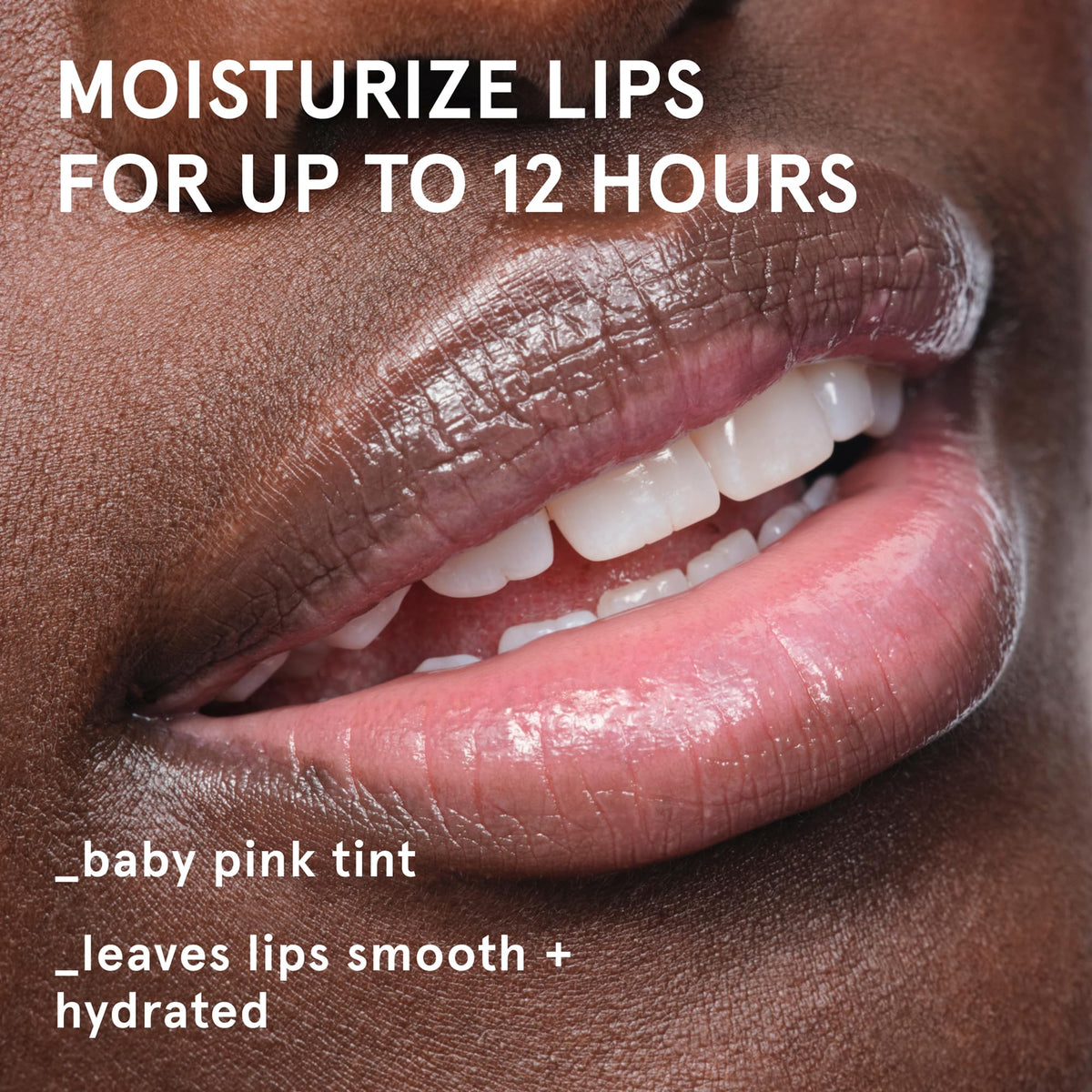 Glossier balm texture closeup showing glossy, moisturizing lanolin-rich finish