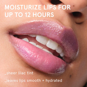 Glossier Balm Dotcom texture swipe demonstrating creamy emollient hydration