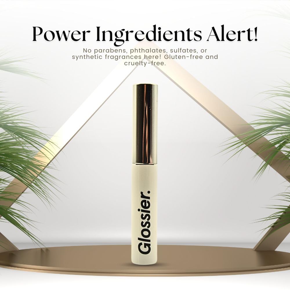 Glossier Boy Brow applied to eyebrow close-up creating lifted, full look