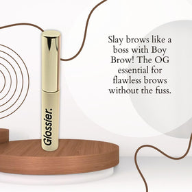 Glossier Boy Brow brush applicator detail for precise, feathery brow styling