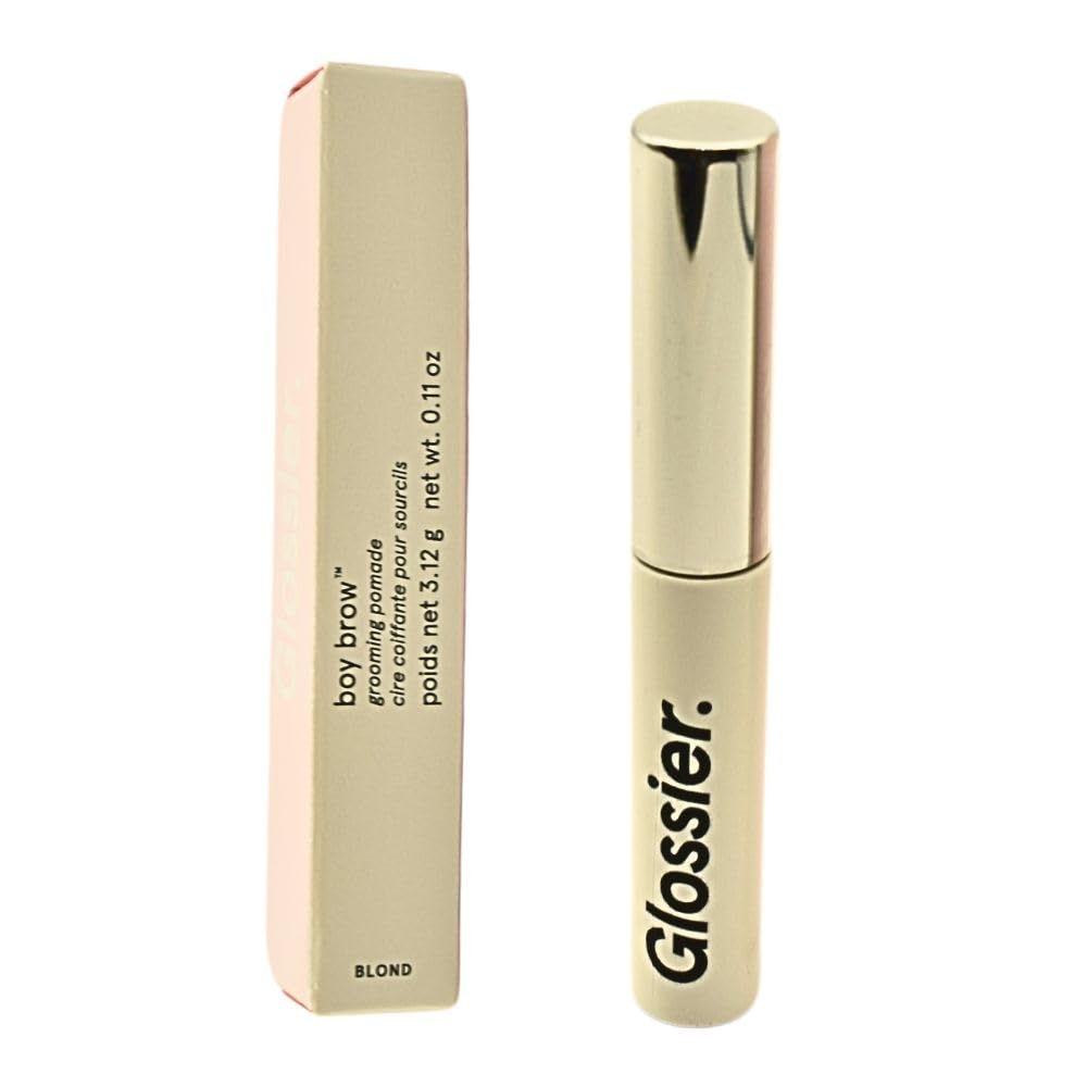 Glossier Boy Brow front packaging showing shade Blond and product benefit