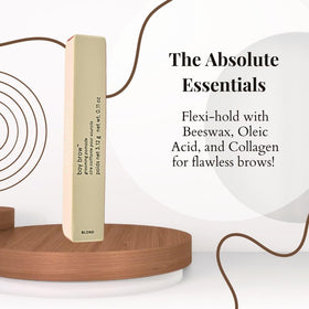 Glossier Boy Brow ingredients label close-up showing conditioning benefits