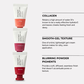 Glossier Afterglow swatch on hand showing rich berry sheen and luminous payoff