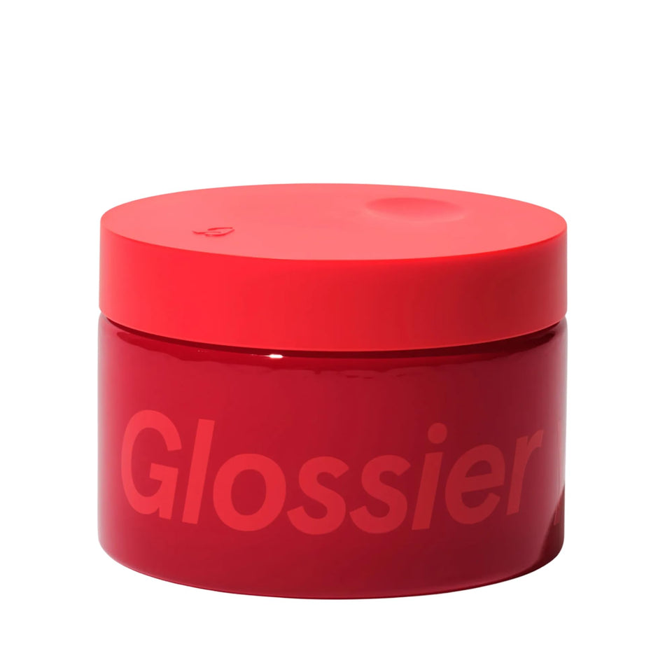 Glossier front packaging showing tub and branding for easy identification and shelf appeal