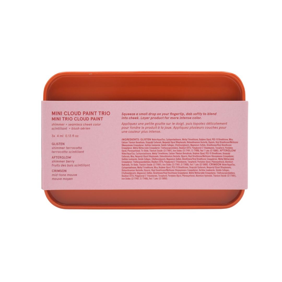Glossier holiday trio on vanity with mirror suggesting everyday to evening looks