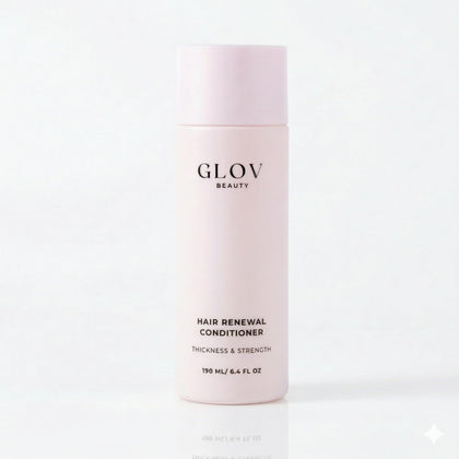 Glov Beauty front bottle view showing product packaging and benefit of softening