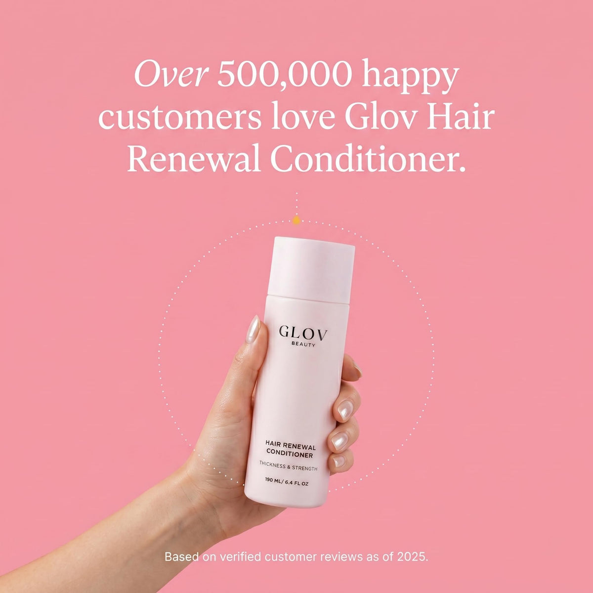 Glov Beauty conditioner on bathroom vanity styled for daily hair-care routine