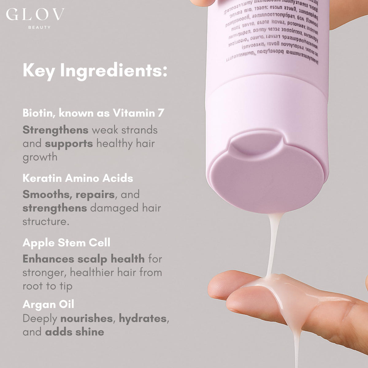 Glov Beauty argan oil and green tea ingredients conveying nourishment benefit