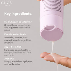 Glov Beauty argan oil and green tea ingredients conveying nourishment benefit
