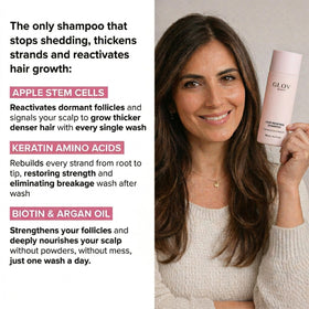 Glov Beauty label close-up highlights active ingredients and transparency benefit