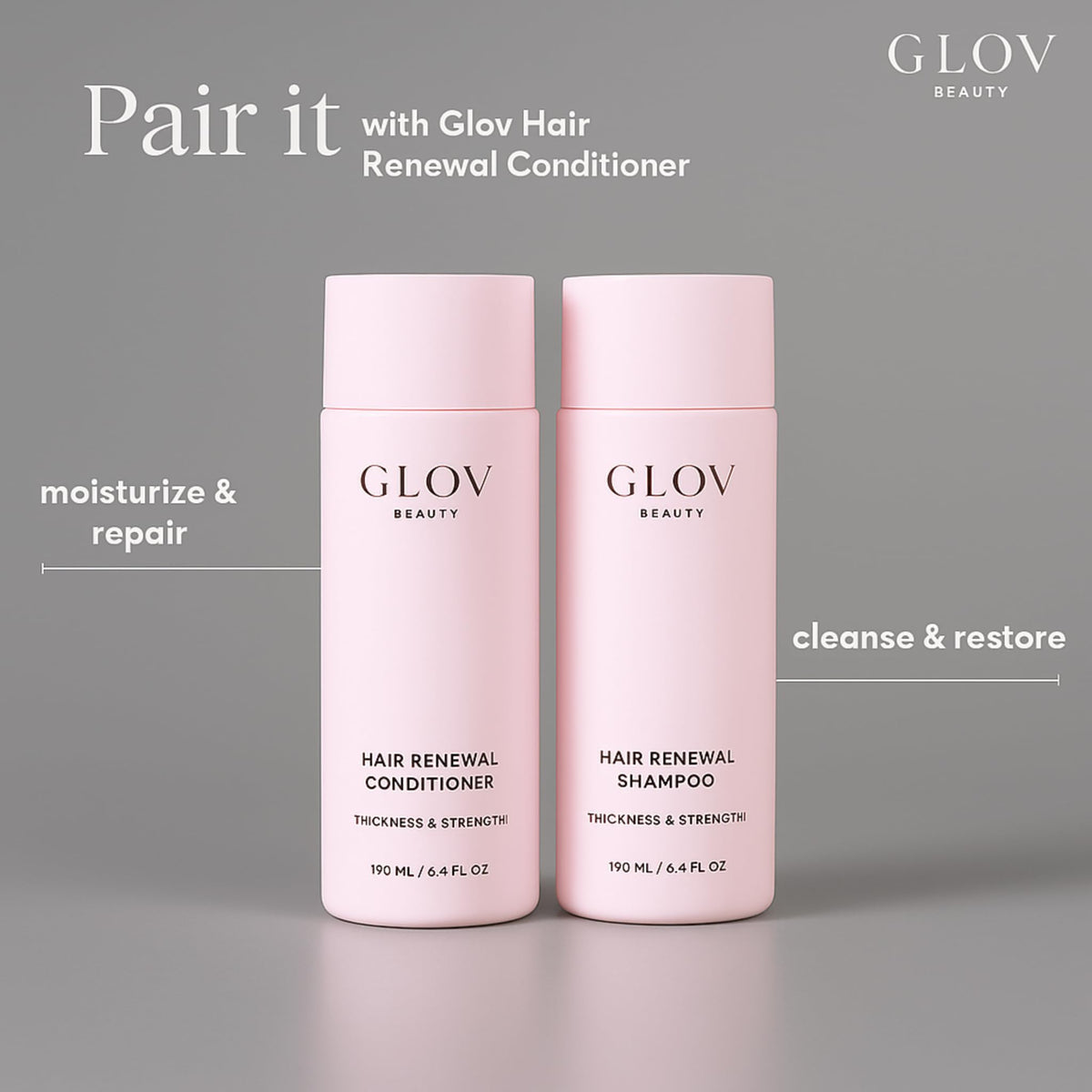 Glov Beauty recyclable packaging close-up emphasizing durable eco-friendly benefit