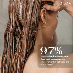 Glov Beauty creamy foam texture on palm showing gentle cleansing benefit