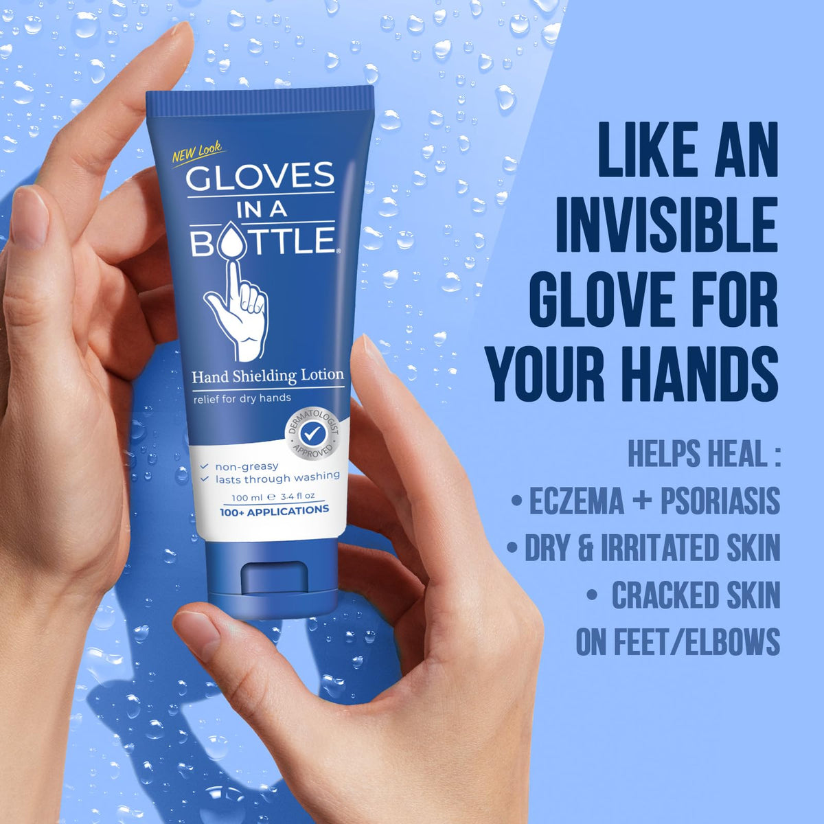 Gloves In A Bottle back label with ingredient list emphasizing safety and transparency