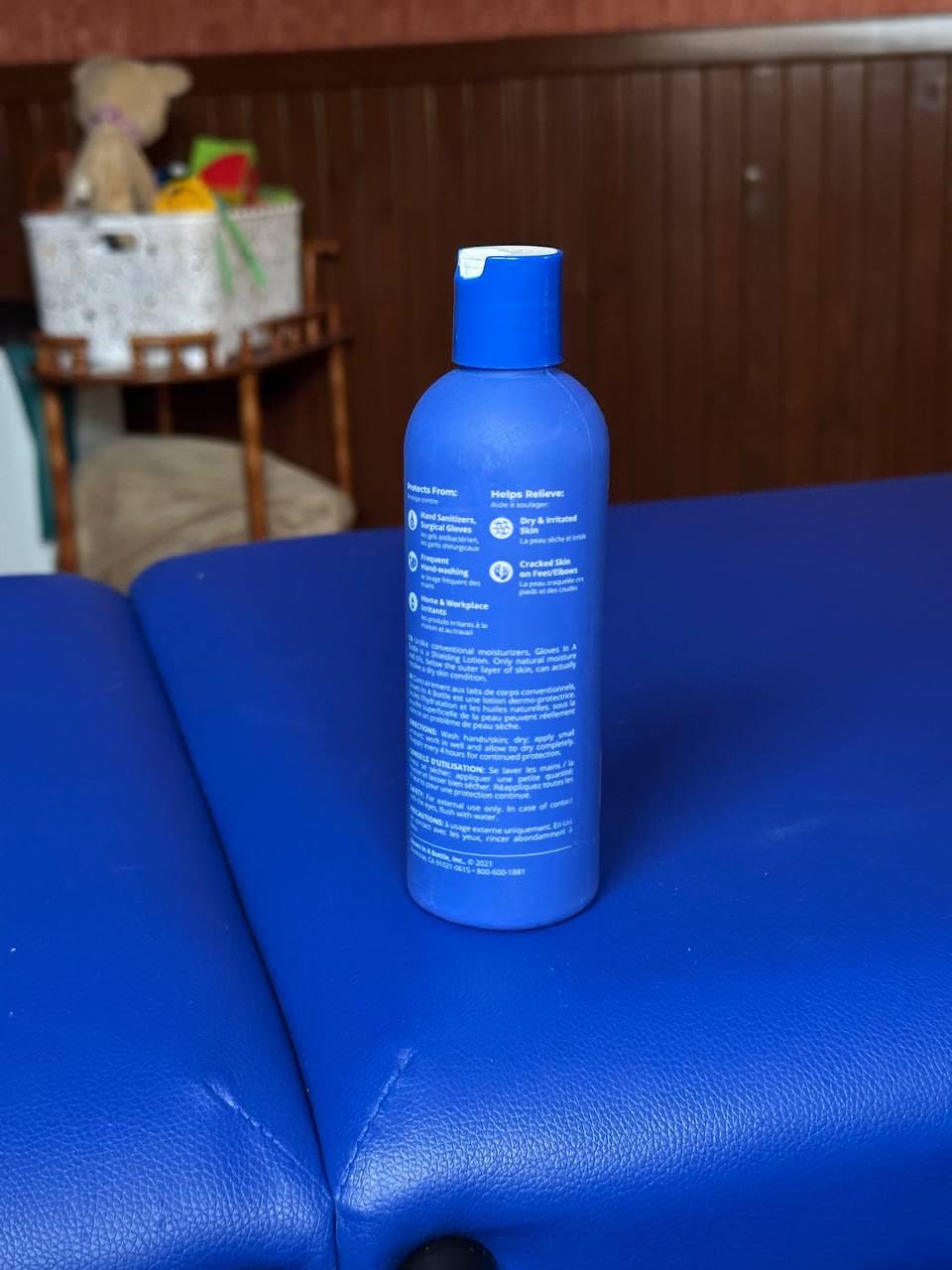 Gloves In A Bottle used by a nurse during a shift for durable barrier
