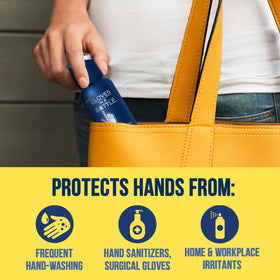 Gloves In A Bottle product label and key ingredients visible to highlight protective silicone benefit