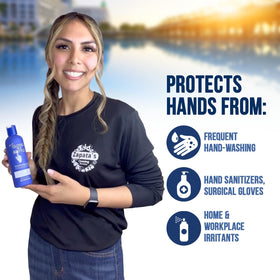 Gloves In A Bottle pump dispensing lotion demonstrating easy application
