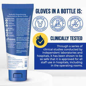 Gloves In A Bottle next to a coin for scale showing convenient 3.4 oz size