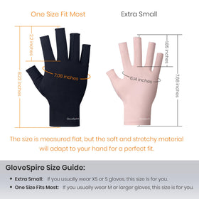 GloveSpire label with SGS certification tag highlighting verified UV protection