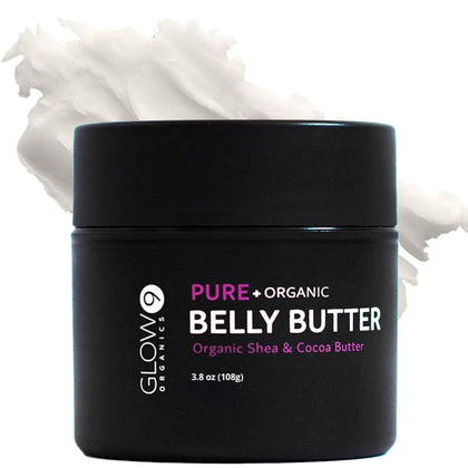 Glow Organics front jar view showing clean packaging and pregnancy-safe benefit