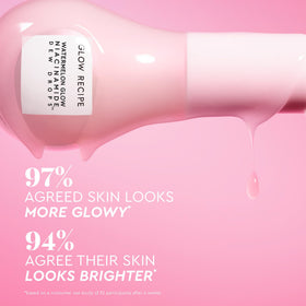 Glow Recipe application swipe on cheek showing buildable rosy color