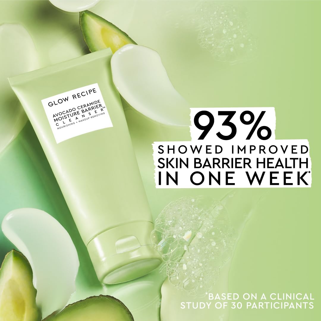 Glow Recipe foam on hand illustrating gentle lather and non-drying finish