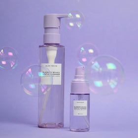 Glow Recipe mask application on cheek showing five-minute clarifying use