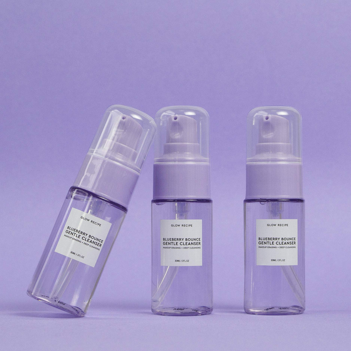 Glow Recipe bottle cap and pump detail showing leakproof travel-ready design