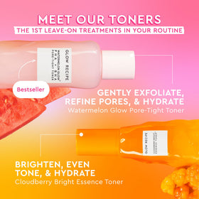 Glow Recipe lifestyle on bathroom vanity conveying everyday self-care
