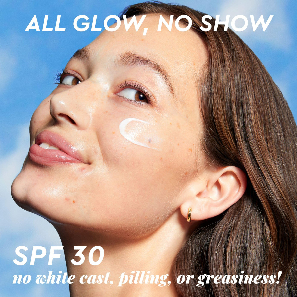 Glow Recipe swatch on skin showing no white cast and dewy finish