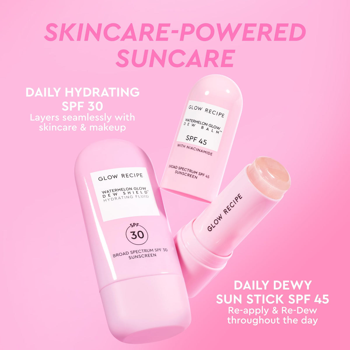 Glow Recipe tube inside a handbag for on-the-go SPF reapplication convenience