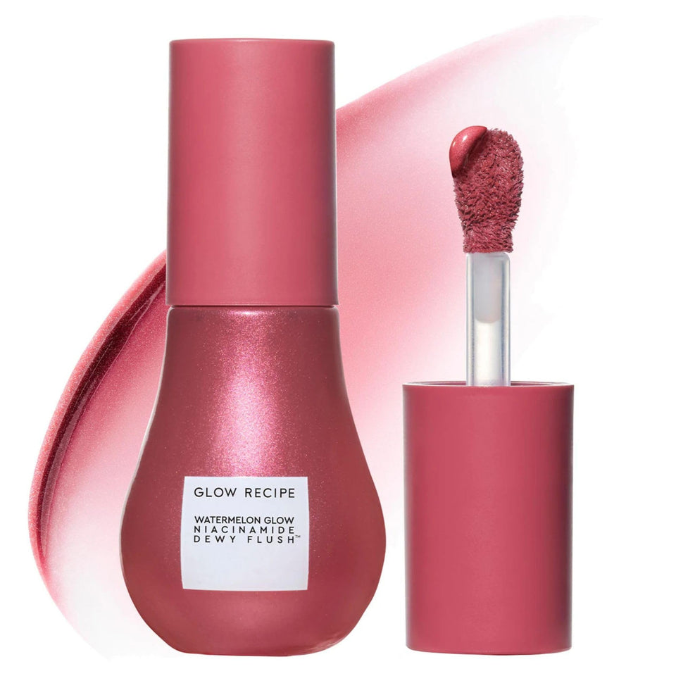 Glow Recipe front tube showing berry flush shade and compact size benefit