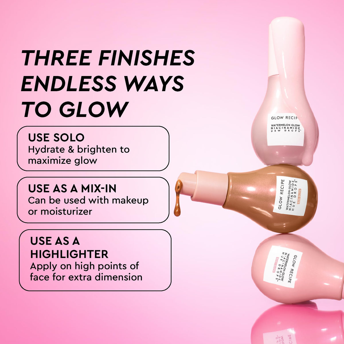 Glow Recipe Hue Drops Rosy Glow bottle showing rosy tint and dewy finish