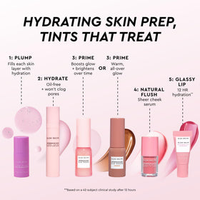 Glow Recipe HueTinis kit laid out to show all seven minis for easy routine