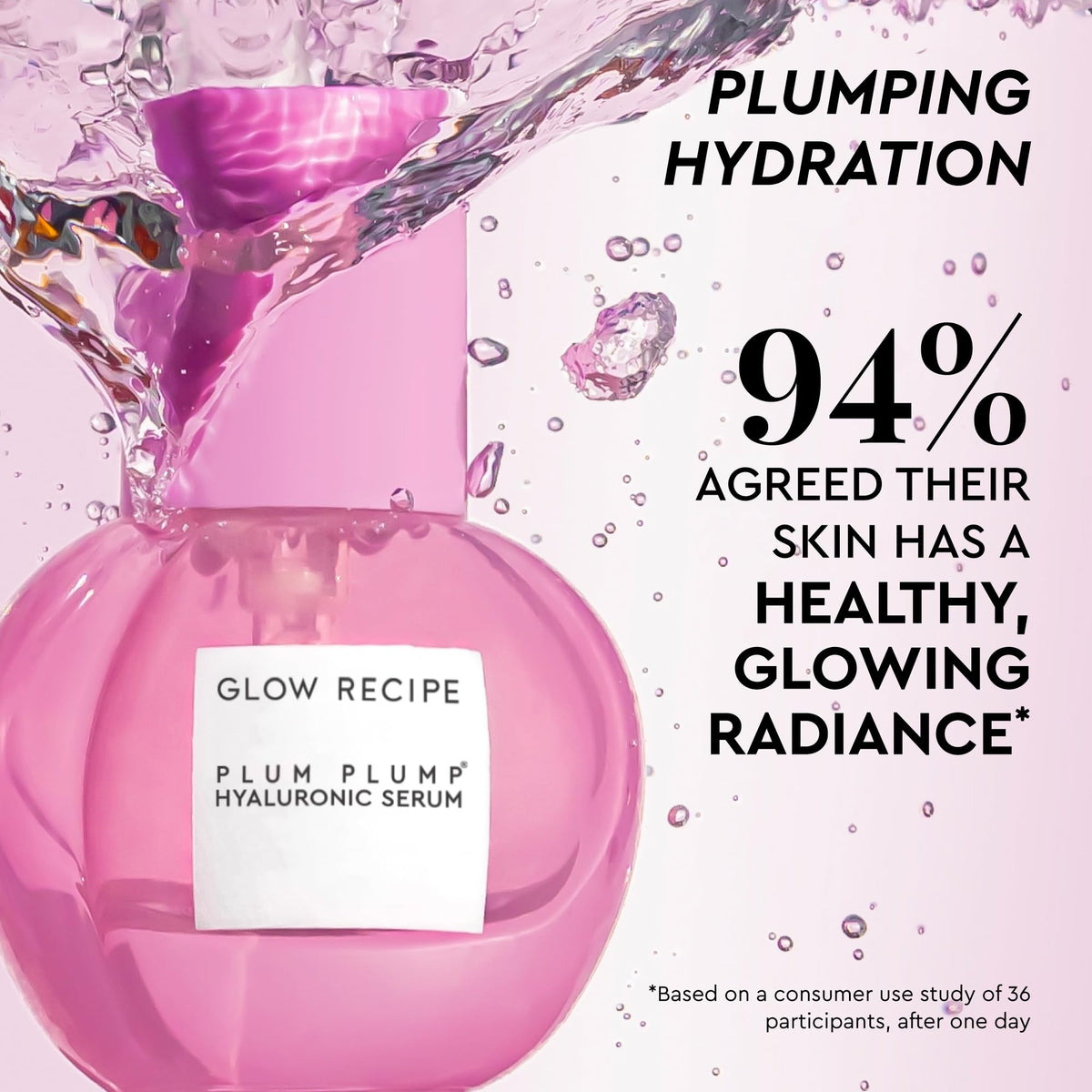 Glow Recipe hyaluronic serum texture close-up showing fast-absorbing hydration