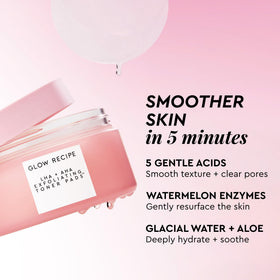Glow Recipe pad soaked in formula close-up, highlights even delivery of exfoliants