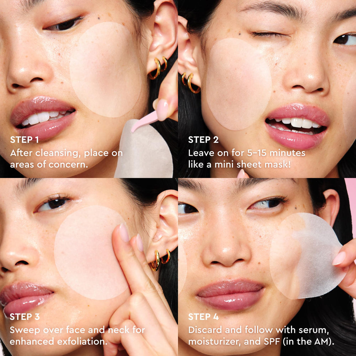 Glow Recipe pad in hand applying to cheek, demonstrates easy, mess-free use