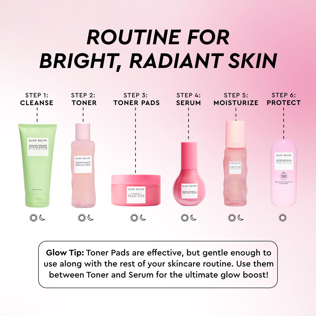 Glow Recipe pad saturated with solution for effective vitamin C delivery
